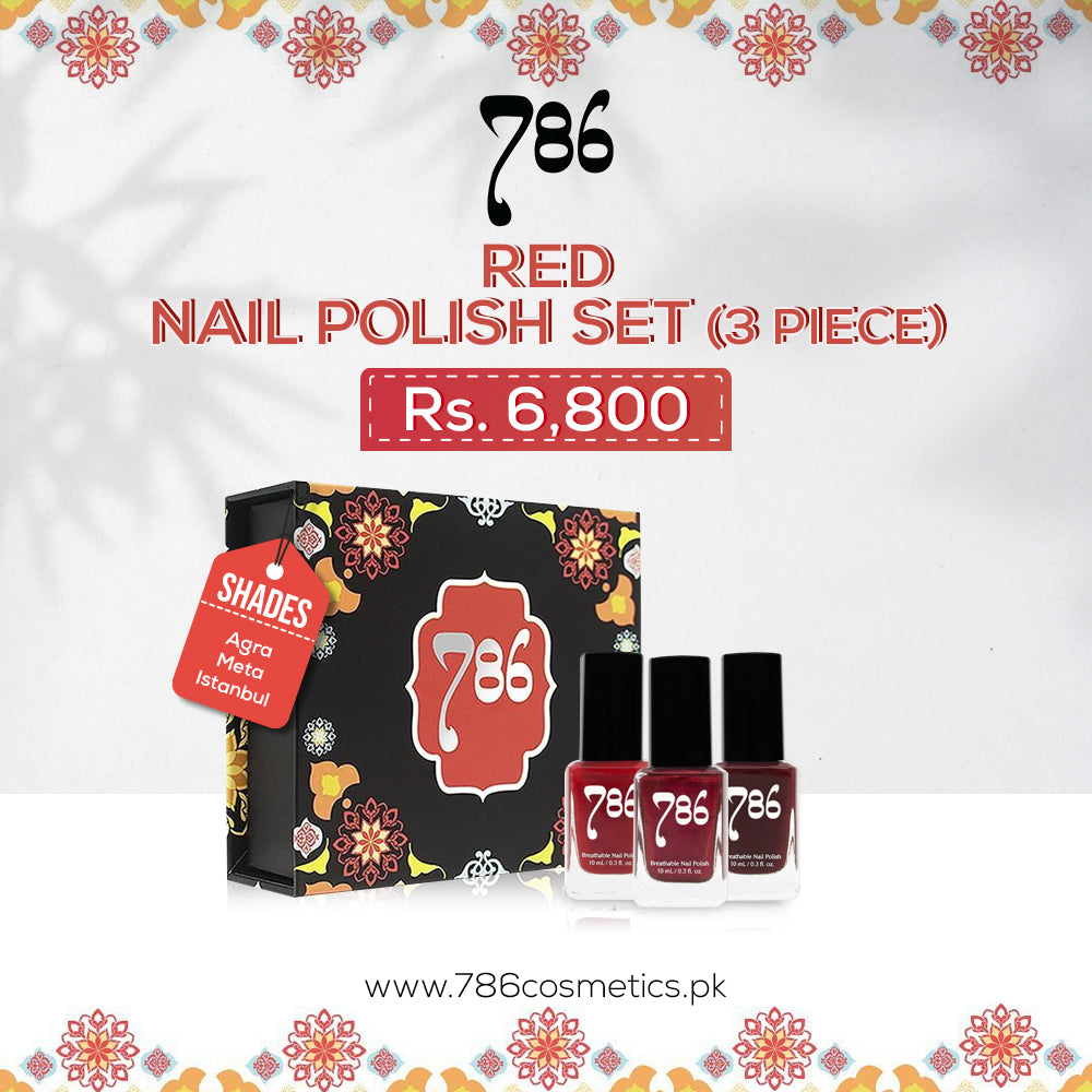 Red Nail Polish Set (3 Piece) - 786 PK